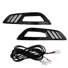 1 Pair Car LED Daytime Running Light Yellow Turn Signal Function DRL Fog Lamp Cover for Focus 3 MK3 2015 - 2018