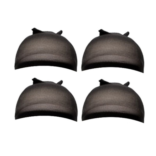 HD Wig Cap Stocking Cap Transparent Wig Cap Thin Nylon Cap Multifunctional Convenient  Covers,Black 4 Pcs