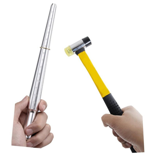 Ring Sizer, Can Be Hammered Solid Ring Mandrel and Jewelry Rubber Mallet, Ntegrated Conical Solid Ring Mandrel Sizer 1