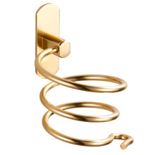 Supporto per Asciugacapelli A Parete, Strumenti per la Cura Dei Capelli A Spirale, Organizer per Appendere L'Asciugacapelli, Oro
