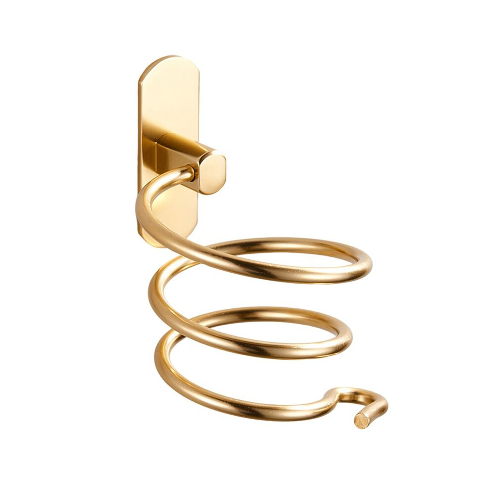 Gold Wall Mounted Hair Dryer Holder Spiral Hair Care Tools Hanging Rack Organizer For Blow Dryer Storage Organizer