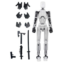 Figurka Robota, Wydrukowana w 3D z Pełną Artykulacją do Animacji Poklatkowej, Biała