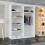 MN Furniture Sliding Mirror Wardrobe Shelves White/Votan 150cm 2