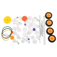 78Pcs Scientific Experiment Model Package Replacement Parts DIY Car Gear Set Robot RC Airplane Wheels Axles Tires Kits