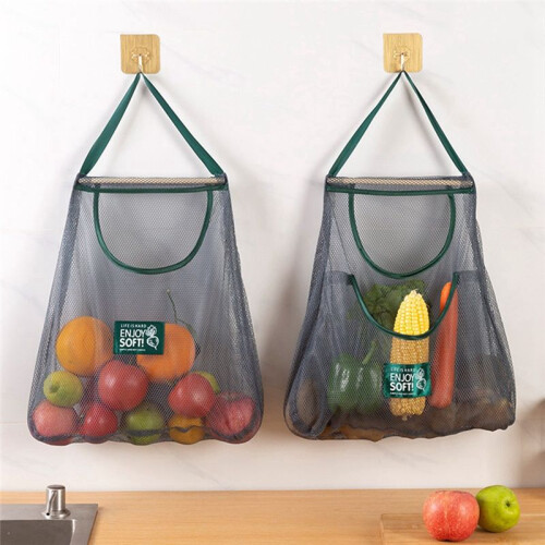 Reusable Kitchen Hanging Mesh Bag Large Capacity Home Fruit Vegetable Storage No.2 2