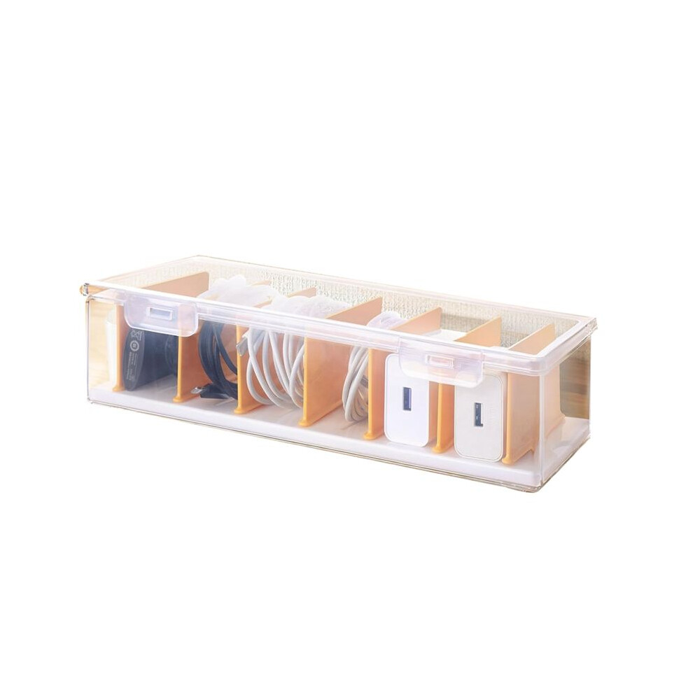 Clear Cable Organizer Box With Lid, Charger Cable Cord Storage Organizer, Office Desk Organizers, Multifunctional 6031691754822