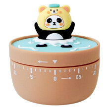 60 Min. Mechanische Kookwekker Panda Badkamer Handmatige Timer Koken Baktimer Kinderen Bruin