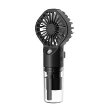 Portable Handheld Spray Fan Water Spray Mist Fan Student Dormitory Fan Summer Supplies Outdoor Cooling Tool,Black