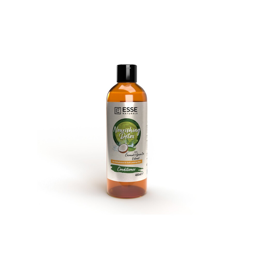 Green Esse Naturals Nourishing Coconut Tea Conditioner 400Ml Hydrating & Strengthening Conditioner For Dry, Damaged, And Frizzy Hair