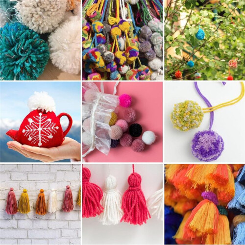 Pom Makers Set Tool Winder Tool with Thread Cutter for  DIY Wool Yarn Crochet Knitting  Project 2