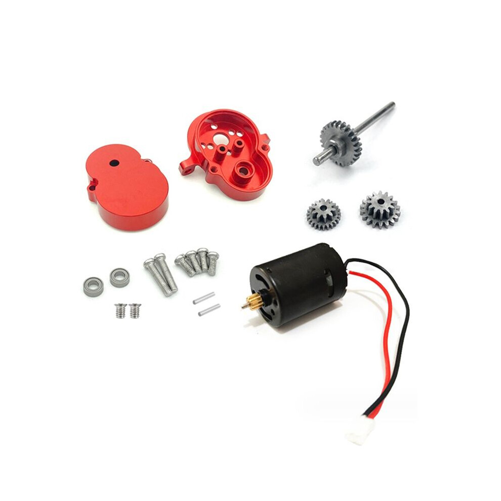 Metal Transmission Gearbox With 370 Motor & Steel Gear For Wpl D12 D42 1/10 Rc Car Upgrade Parts Accessories, Red 6031816398245