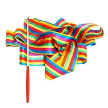 Ribbon Dance Rainbow Ribbon Children's Dance Gymnastics Rhythm Stick Colorful Gymnastics Ribbon Sporting Goods (2M)