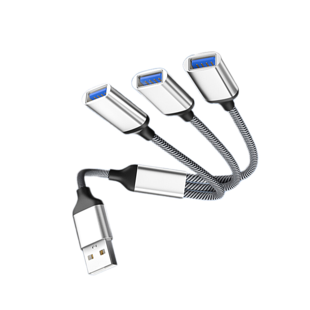 Usb Otg Splitter Y Cable Usb Male To 3 Female Usb 2.0- Silver 7732000490552