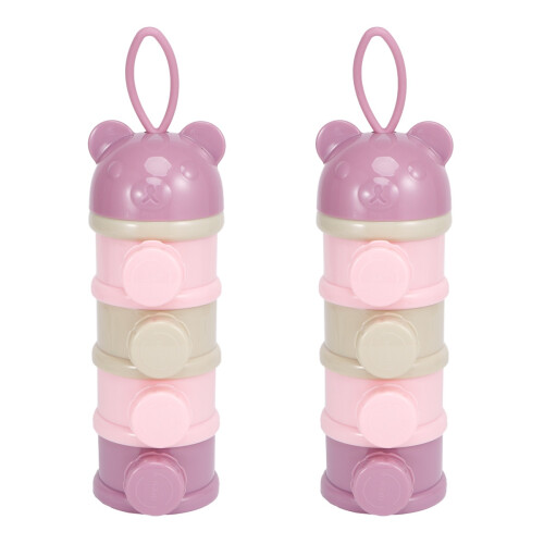 2Pièces Conteneur Violet 4 Couches Empilable Rangement Poudre Bébé 1