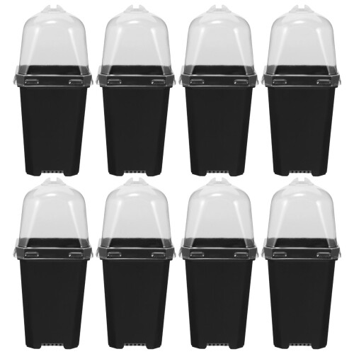 5Ensembles De Pots Plastiques Jardin Couvercle, Trous Drainage 1
