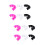 12Pièces Bols Pour Ongles Assorties 5 Trous 7