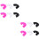 12Pièces Bols Pour Ongles Assorties 5 Trous 6