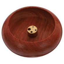 2 Pcs Rosewood Bowl Type Mini Incense Holder Multi Hole Censer