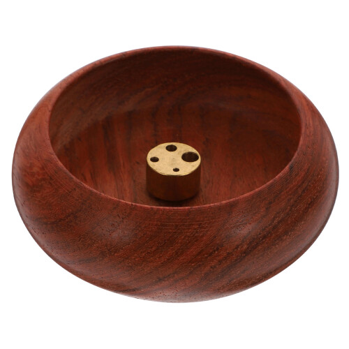 2 Pcs Rosewood Bowl Type Mini Incense Holder Multi Hole Censer 1