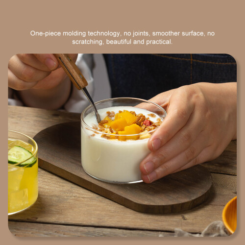 4Pièces Bols De Cuisine En Verre Lisse Pour Pudding Cuisson 2