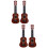 4Pièces Instruments Ukulélé Enfant Marron Jouet Musical Durable 7