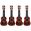 4Pièces Instruments Ukulélé Enfant Marron Jouet Musical Durable 2