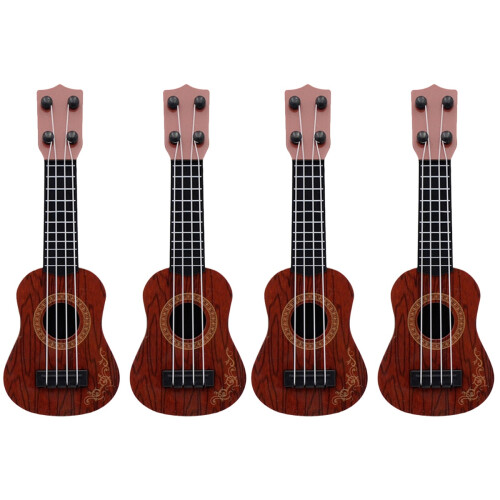 4Pièces Instruments Ukulélé Enfant Marron Jouet Musical Durable 1