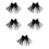 5Pièces Clips Voile Tulle Noir Nœud Multi-Couches Élégants 7