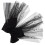 5Pièces Clips Voile Tulle Noir Nœud Multi-Couches Élégants 2
