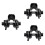 3Pièces Pince Noir Aluminium Durable Pour 4