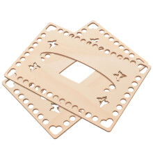 4Pièces Fond De Panier En Bois Beige, Solide Parfait Pour Tricot