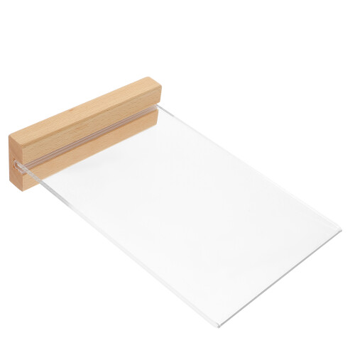 2Pcs Acrylic Menu Display Stands with Stable Wood Base for Tables 1