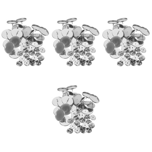 80Sets Silver Brooch Clasp Pin Backs Durable DIY Accessories 1