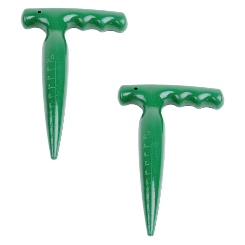 4Pcs Plastic Garden Soil Puncher Green PP Hole Digger Planting Tool