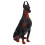 3Pcs Black Plastic Simulation Doberman Dog Figurines for Kids Decor 3