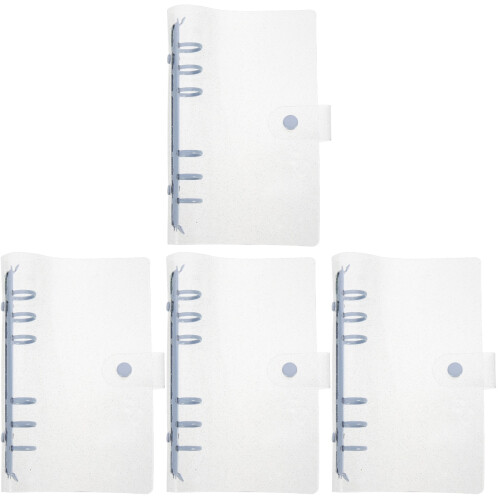 4Pcs Clear A6 Binder Blue Color Multi-Function File Organizer 2
