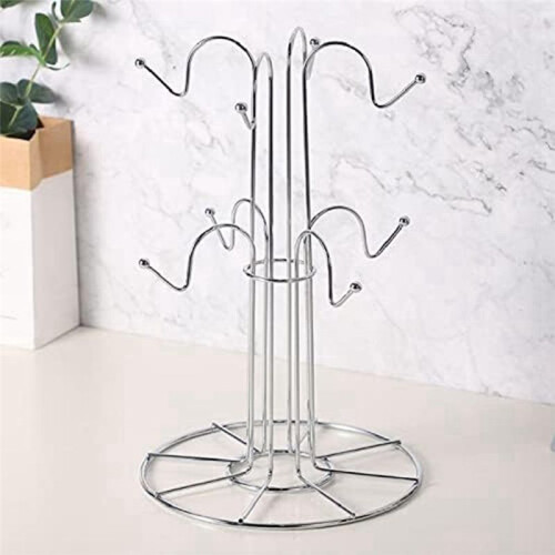 Cup Drying Rack with 8 Hooks Drainer Mug Tree Mug Organizer for Home Desktop 1