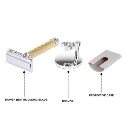 Gold Adjustable Double  Classic Safety   Shaving  with Base Cutter  Cover 2