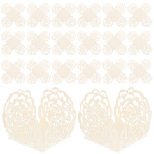 100St Lichtgele Papier Chocoladekopjes Met Delicate Bloemdecoratie