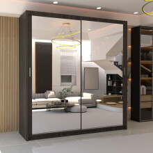 MN FURNITURE Double Mirror Sliding Door Wardrobe