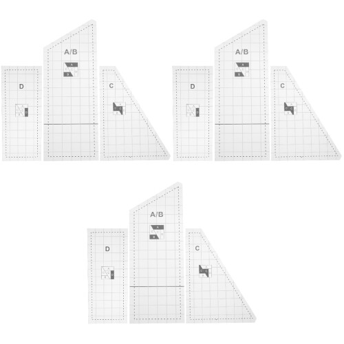 3Sets Compacte Quilting Rulers Voor Patchwork DIY Projecten 2