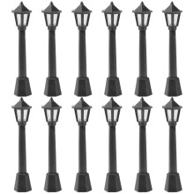24St Miniatuur Straatlamp Zwart Plastic Mini Landschapsdecoratie