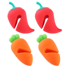 12St Silicone Dekselhouder Spillproof Wortel Chili Design