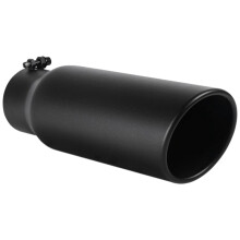 3 Inch Black Exhaust Tip, 3 Inch Inside Diameter Exhaust Tailpipe Tip for Truck, 3 x 4 x 12 Inch Bolt/Clamp Design