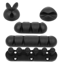 25St Zwarte Rubber Kabelclips Voor Draadbeheer Thuis En Kantoor