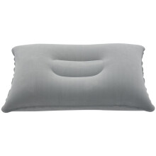 Outdoor Portable Folding Air Inflatable Pillow Double Sided Flocking Cushion For Travel Plane Hotel Hot Worldwide Light Grey