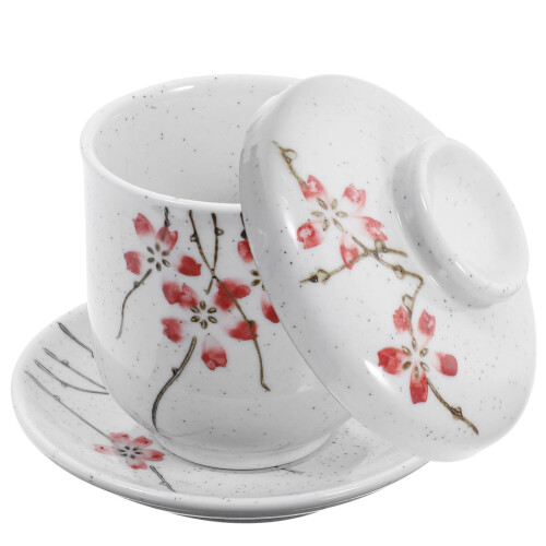 2Sets Witte Keramische Steaming Cups Voor Soep En Dessert