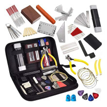 77-Teiliges Gitarren-Wartungsset Reparatur-Werkzeug-Set mit Tragetasche Akustikgitarre, E-Gitarre, Streichinstrumente