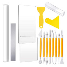 15 Pieces of Pottery Tools Set Stone Plastic Clay Carving Knife Blade Acrylic Solid Stick DIY Clay Rubbing Board