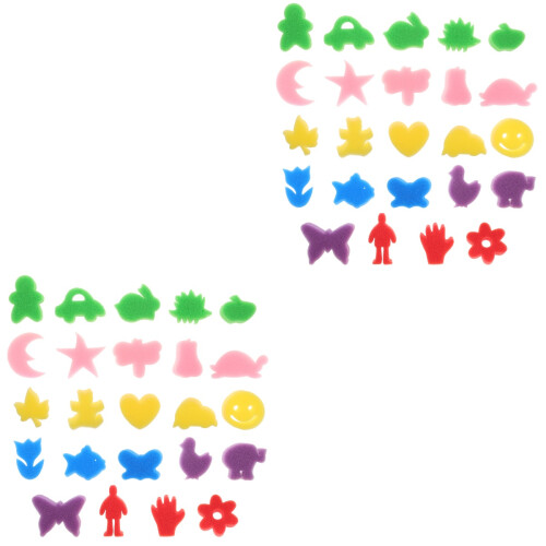 2Pièces Formes Éponges Peinture Multicolores Pour 2